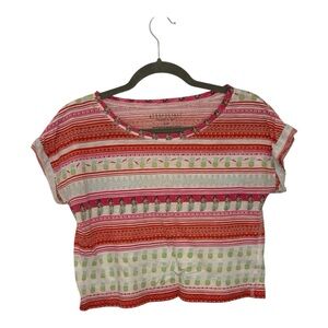 Aeropostale Hula Girl Striped Boxy Crop T-Shirt - Size Small